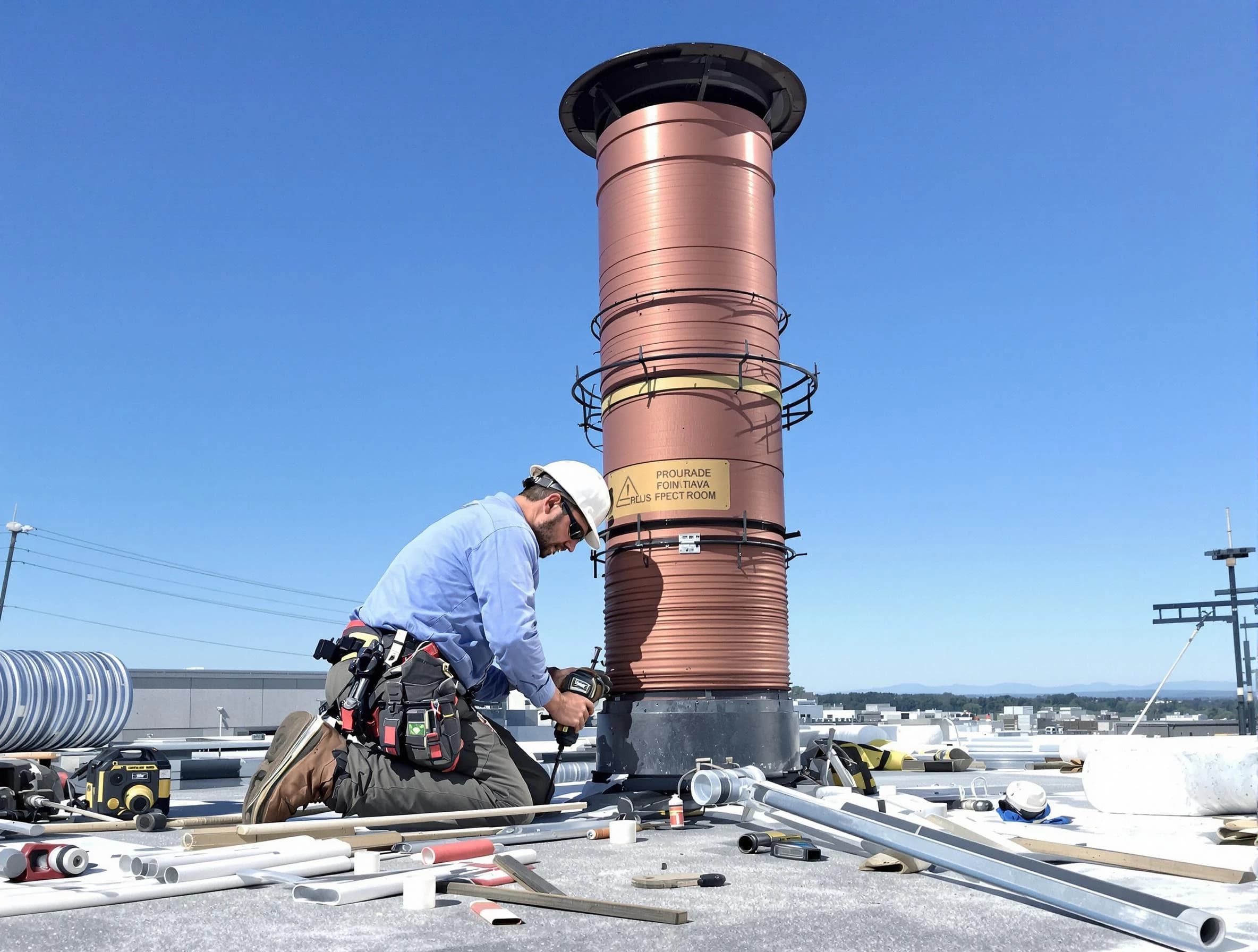 Installed chimney liner by Roswell Chimney Sweep in Roswell, GA