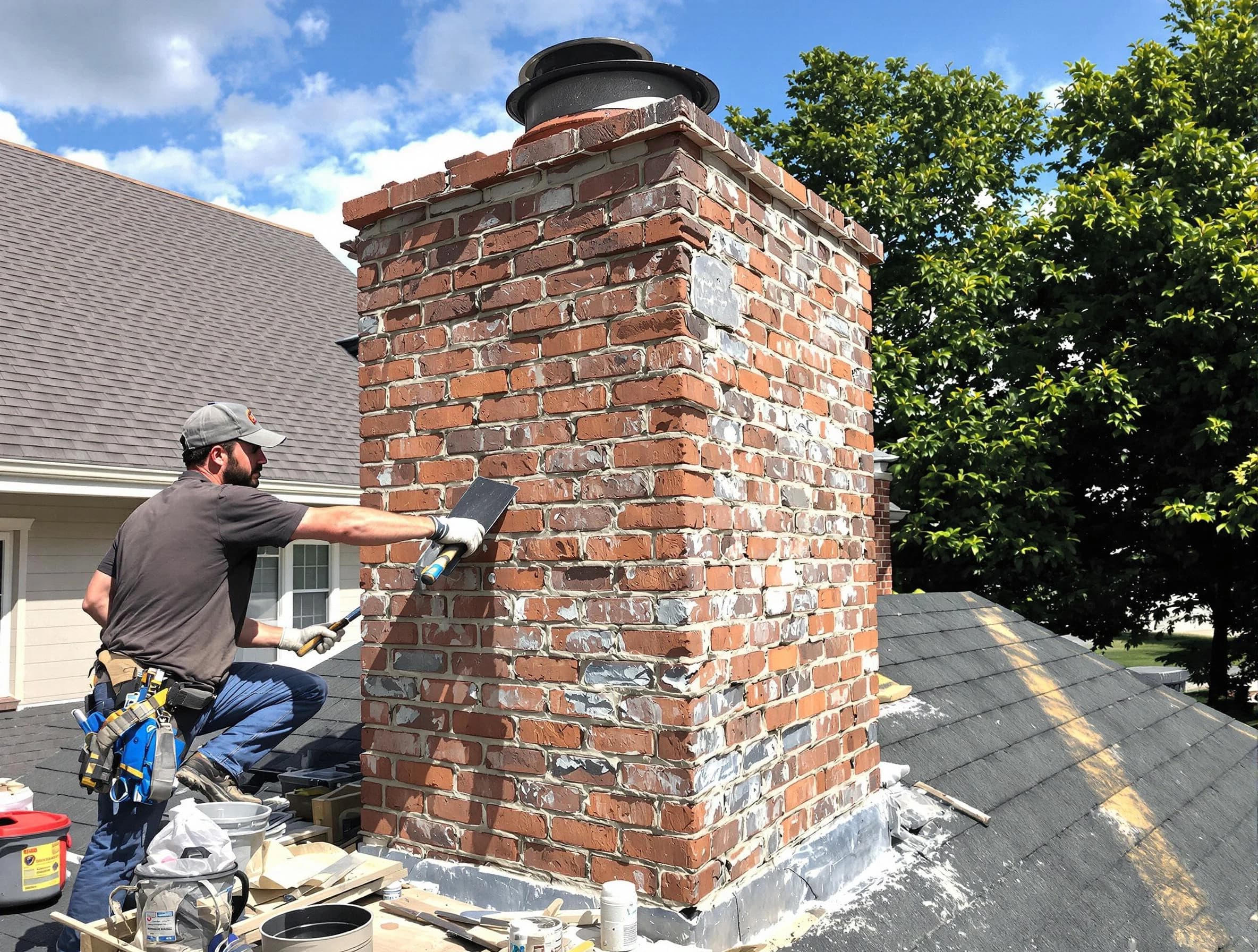 Completed chimney rebuild by Roswell Chimney Sweep in Roswell, GA