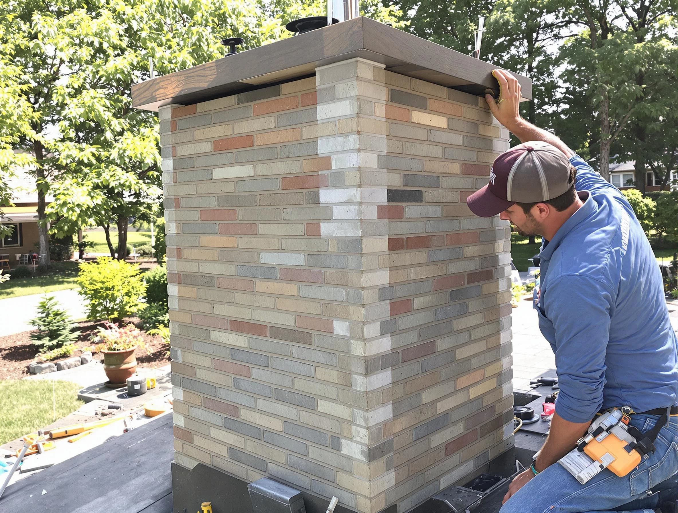 Roswell Chimney Sweep completing a modern chimney remodel in Roswell, GA