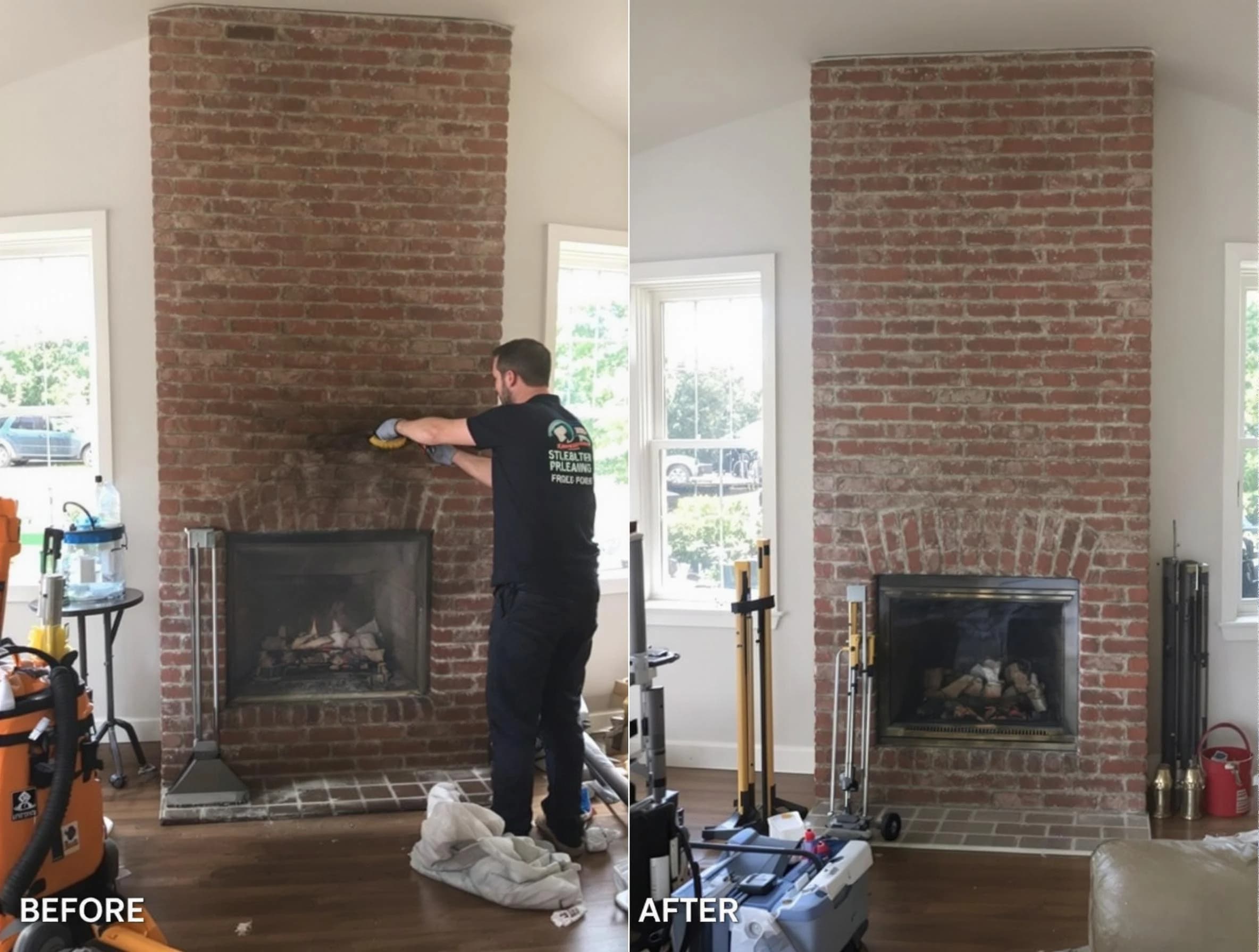 Finished chimney sweeping service by Roswell Chimney Sweep in Roswell, GA