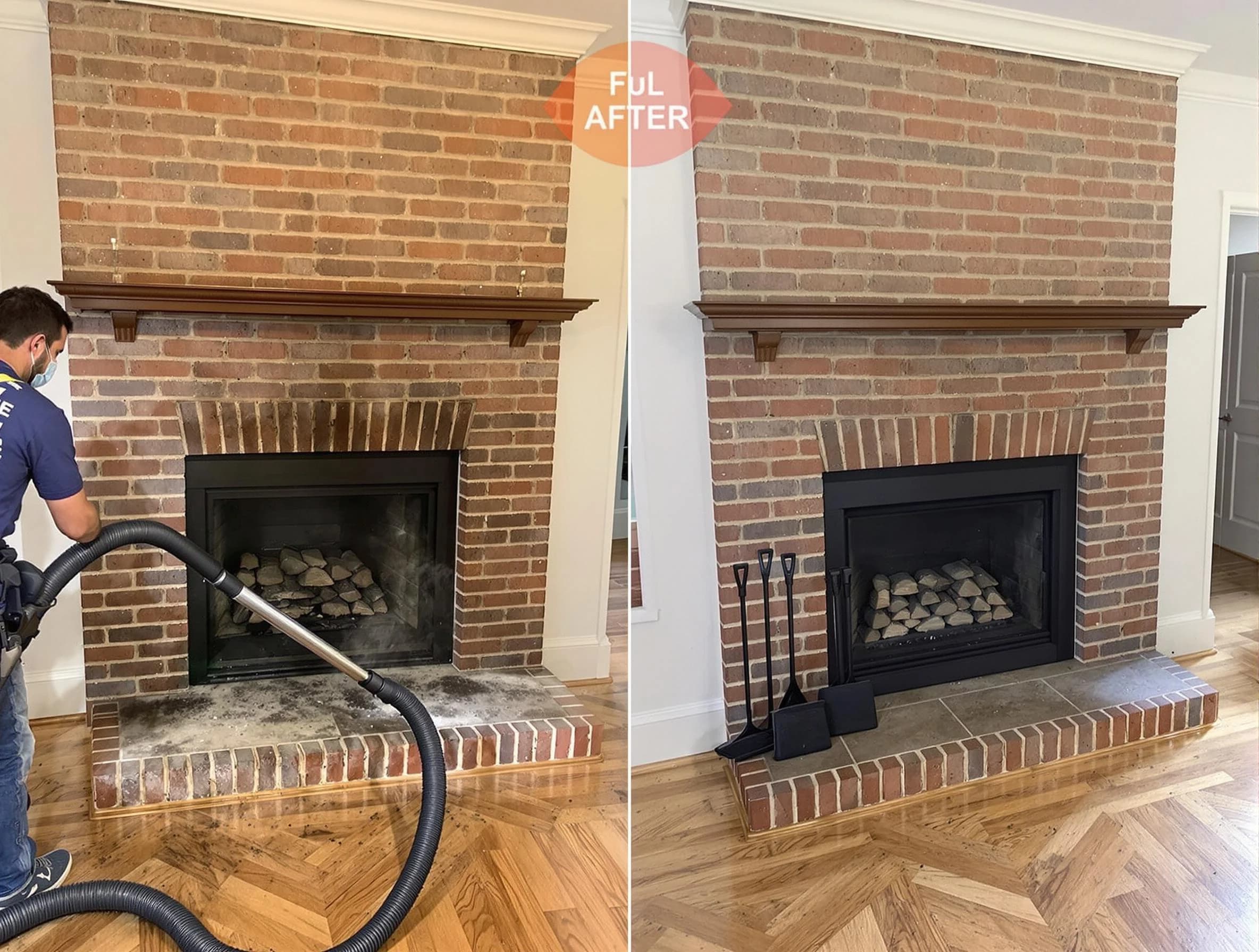 Roswell Chimney Sweep carefully sanitizing a fireplace in Roswell, GA