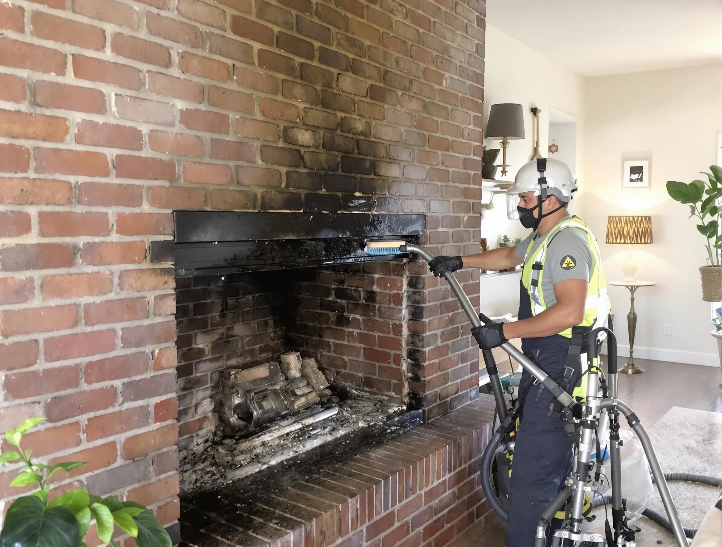 Roswell Chimney Sweep providing fireplace cleaning services in Roswell, GA