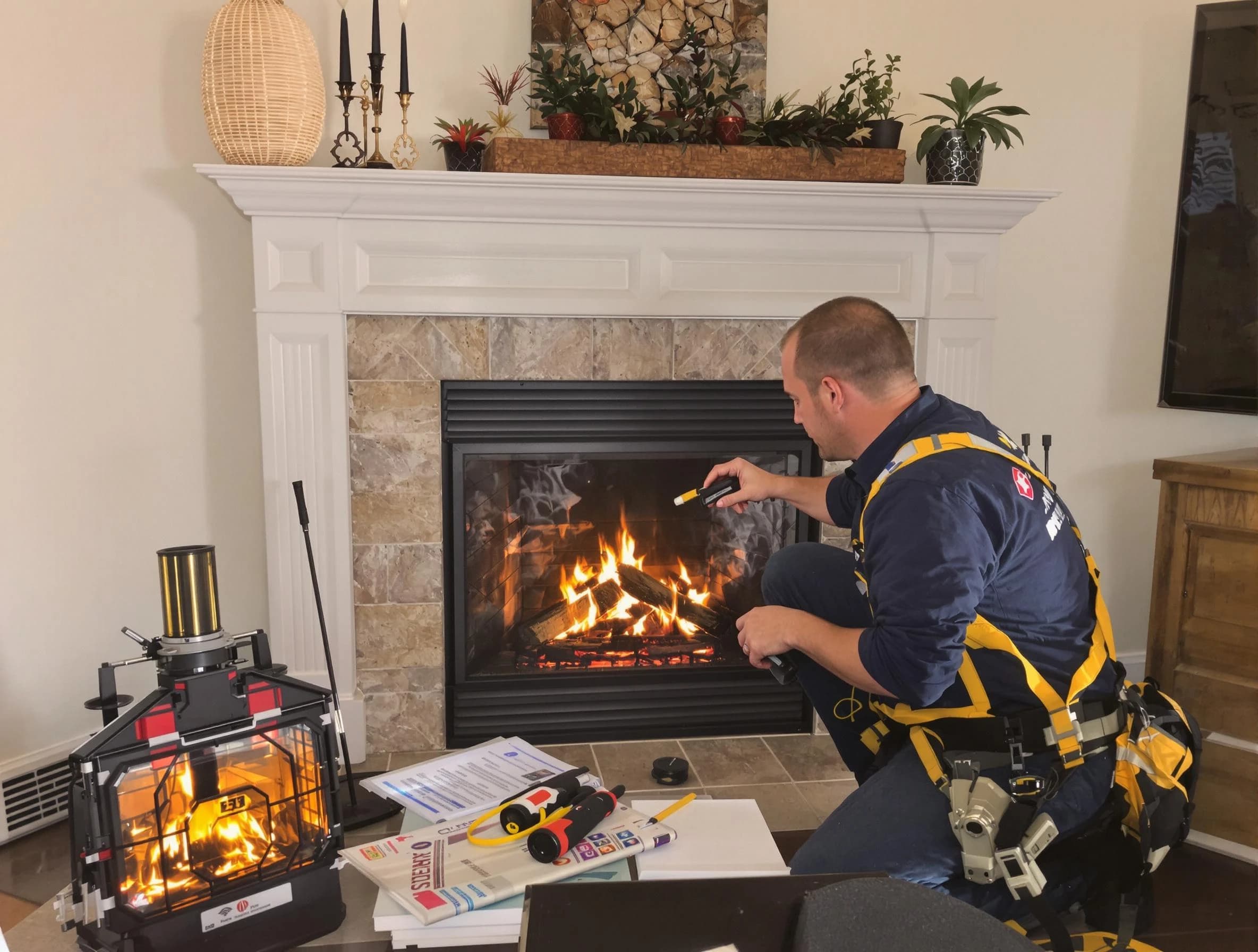 Safety-focused fireplace inspection by Roswell Chimney Sweep in Roswell, GA