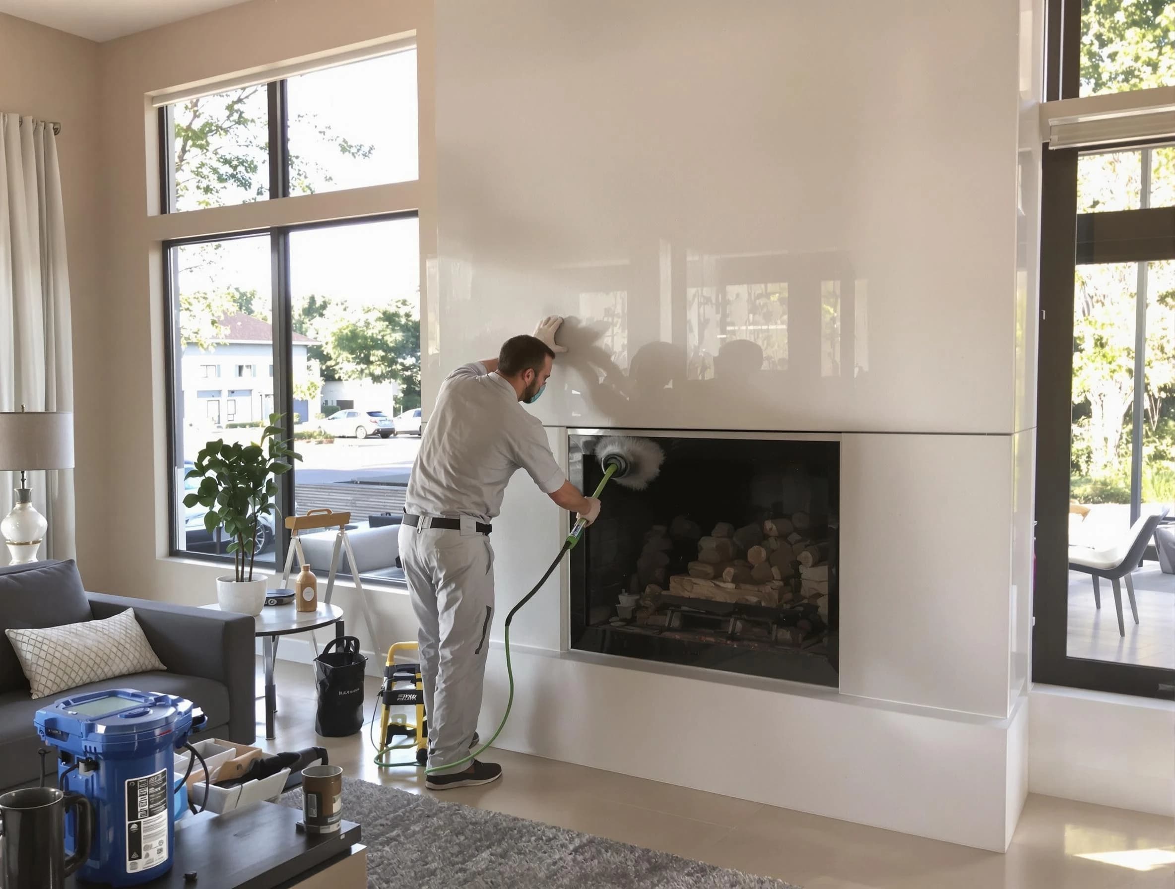 Roswell Chimney Sweep performing thorough soot removal in Roswell, GA