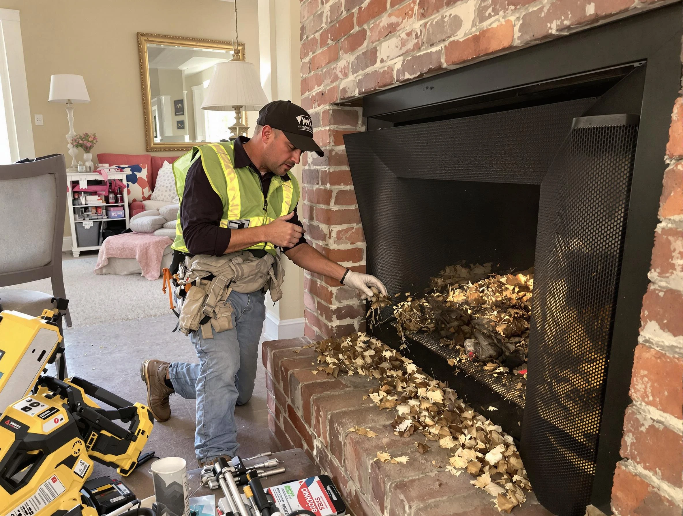 Safe screening installation by Roswell Chimney Sweep in Roswell, GA